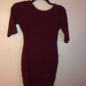 Red dress with full back zipper